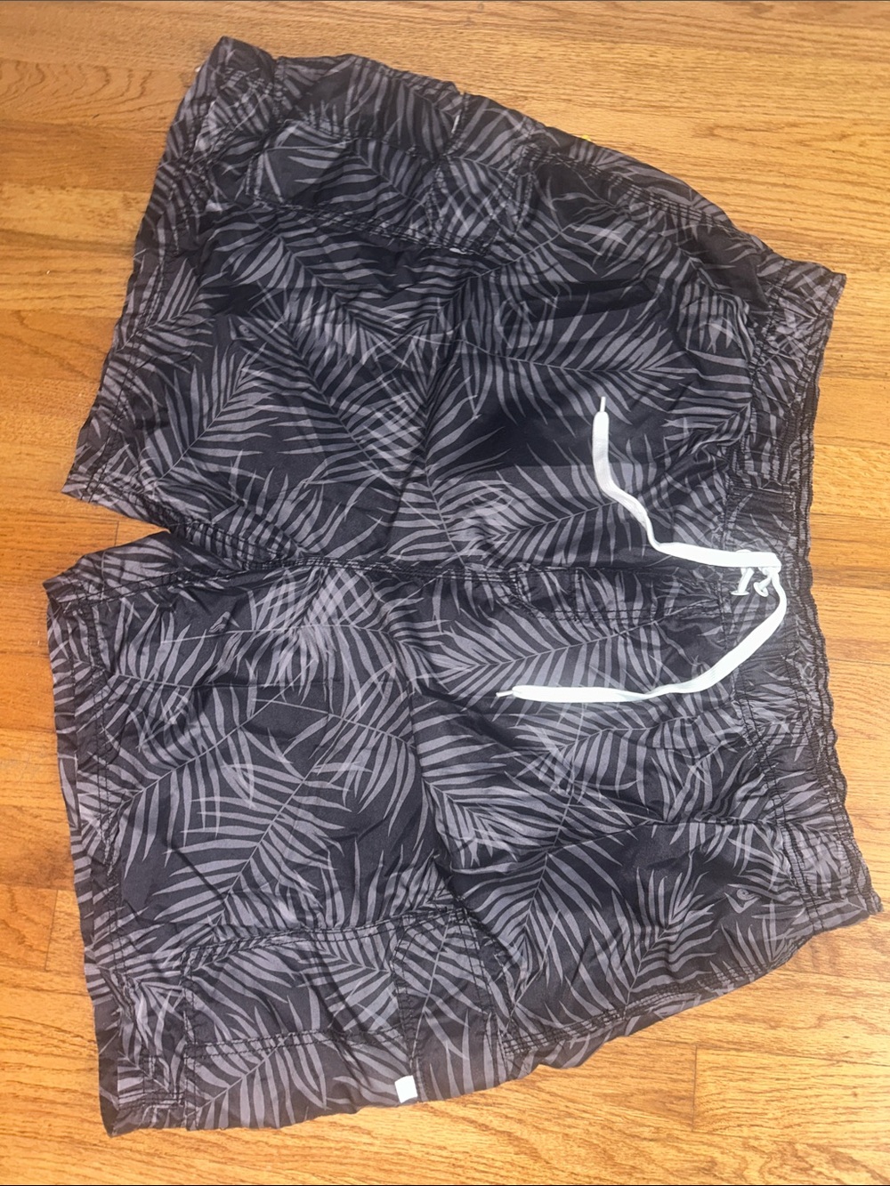 Men's Kanu Surf Palma’s Black Palm-Print Swim Trunks Plus size 4X